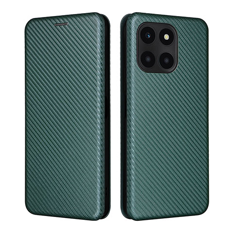 Custodia Portafoglio In Pelle Cover con Supporto L02Z per Huawei Honor X6a Verde