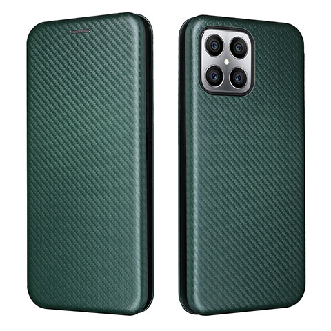 Custodia Portafoglio In Pelle Cover con Supporto L02Z per Huawei Honor X8 4G Verde