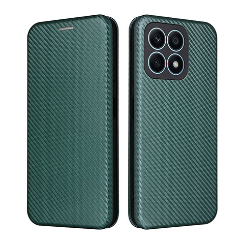 Custodia Portafoglio In Pelle Cover con Supporto L02Z per Huawei Honor X8a 4G Verde