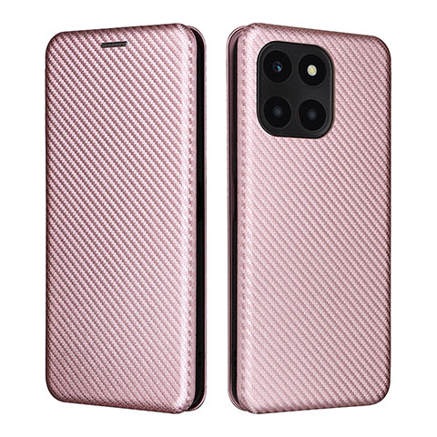 Custodia Portafoglio In Pelle Cover con Supporto L02Z per Huawei Honor X8b Oro Rosa