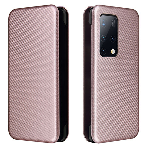 Custodia Portafoglio In Pelle Cover con Supporto L02Z per Huawei Mate X2 Oro Rosa