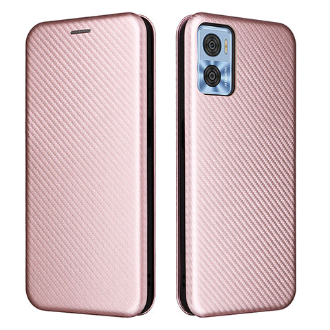 Custodia Portafoglio In Pelle Cover con Supporto L02Z per Motorola Moto E22i Oro Rosa