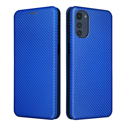 Custodia Portafoglio In Pelle Cover con Supporto L02Z per Motorola Moto E32 Blu