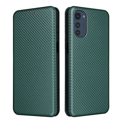 Custodia Portafoglio In Pelle Cover con Supporto L02Z per Motorola Moto E32s Verde