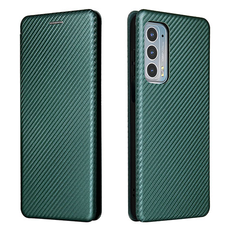 Custodia Portafoglio In Pelle Cover con Supporto L02Z per Motorola Moto Edge 20 5G Verde