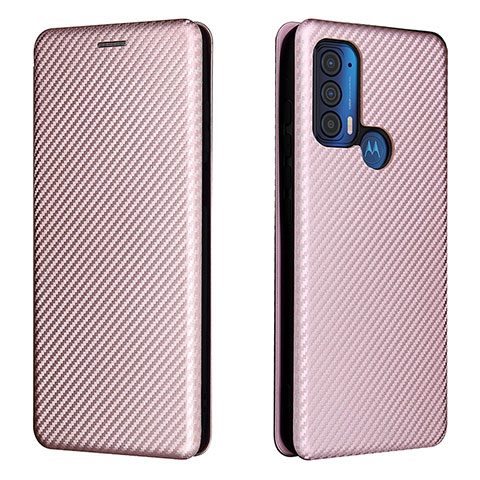 Custodia Portafoglio In Pelle Cover con Supporto L02Z per Motorola Moto Edge (2021) 5G Oro Rosa