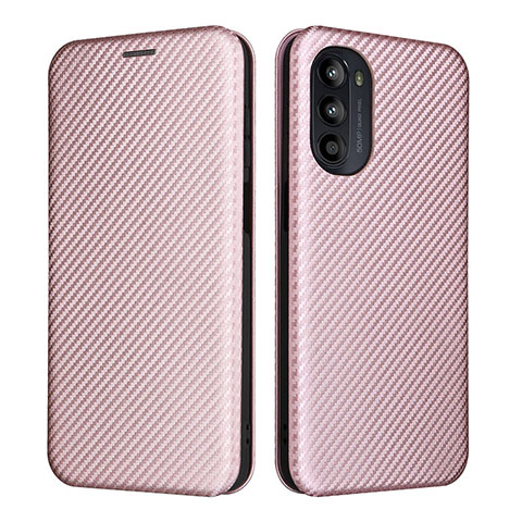 Custodia Portafoglio In Pelle Cover con Supporto L02Z per Motorola Moto Edge (2022) 5G Oro Rosa