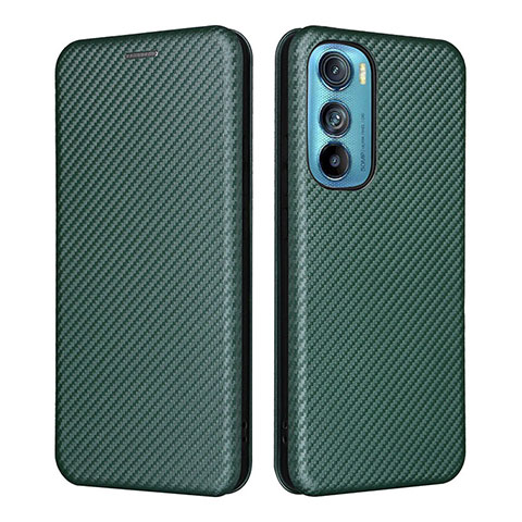 Custodia Portafoglio In Pelle Cover con Supporto L02Z per Motorola Moto Edge 30 5G Verde