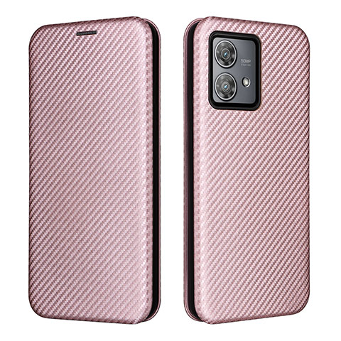 Custodia Portafoglio In Pelle Cover con Supporto L02Z per Motorola Moto Edge 40 Neo 5G Oro Rosa