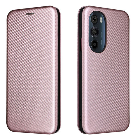 Custodia Portafoglio In Pelle Cover con Supporto L02Z per Motorola Moto Edge Plus (2022) 5G Oro Rosa