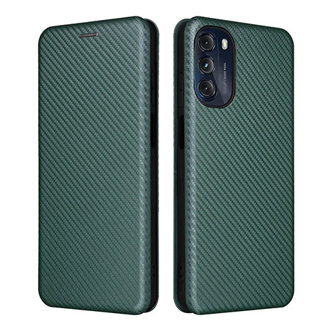 Custodia Portafoglio In Pelle Cover con Supporto L02Z per Motorola Moto G 5G (2022) Verde