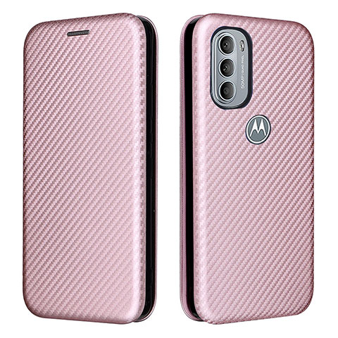 Custodia Portafoglio In Pelle Cover con Supporto L02Z per Motorola Moto G31 Oro Rosa