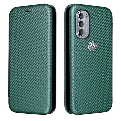 Custodia Portafoglio In Pelle Cover con Supporto L02Z per Motorola Moto G31 Verde