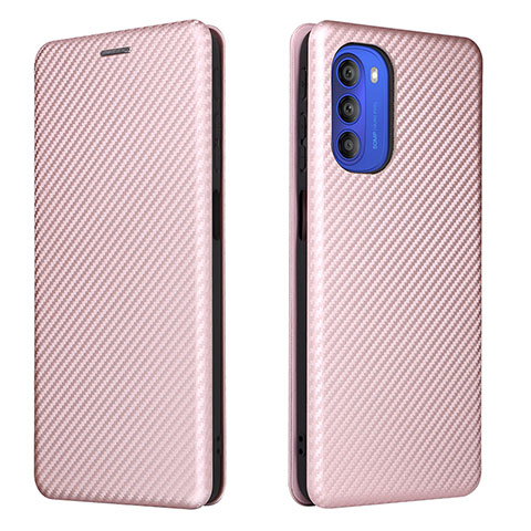 Custodia Portafoglio In Pelle Cover con Supporto L02Z per Motorola Moto G51 5G Oro Rosa