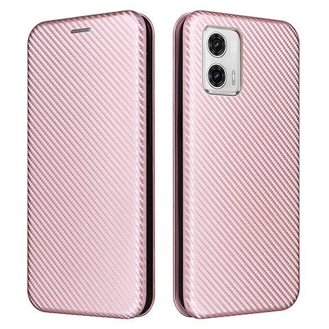 Custodia Portafoglio In Pelle Cover con Supporto L02Z per Motorola Moto G53 5G Oro Rosa