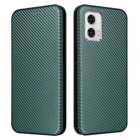 Custodia Portafoglio In Pelle Cover con Supporto L02Z per Motorola Moto G53 5G Verde