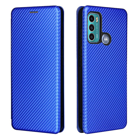 Custodia Portafoglio In Pelle Cover con Supporto L02Z per Motorola Moto G60 Blu