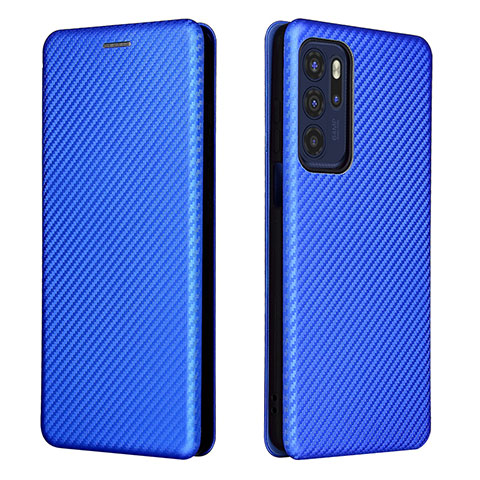 Custodia Portafoglio In Pelle Cover con Supporto L02Z per Motorola Moto G60s Blu