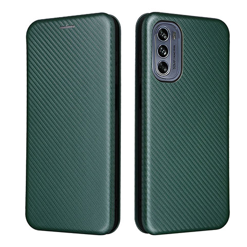 Custodia Portafoglio In Pelle Cover con Supporto L02Z per Motorola Moto G62 5G Verde