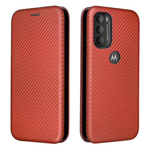 Custodia Portafoglio In Pelle Cover con Supporto L02Z per Motorola Moto G71 5G Marrone