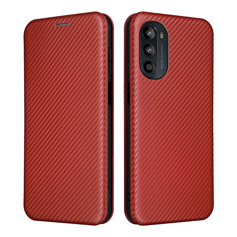 Custodia Portafoglio In Pelle Cover con Supporto L02Z per Motorola Moto G71s 5G Marrone