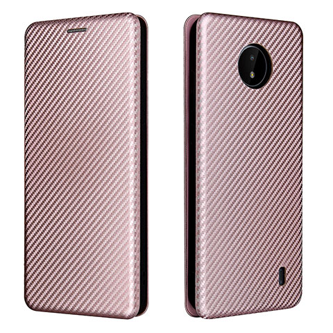 Custodia Portafoglio In Pelle Cover con Supporto L02Z per Nokia C10 Oro Rosa