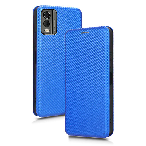 Custodia Portafoglio In Pelle Cover con Supporto L02Z per Nokia C210 Blu