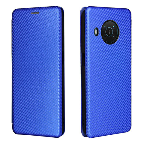 Custodia Portafoglio In Pelle Cover con Supporto L02Z per Nokia X10 Blu