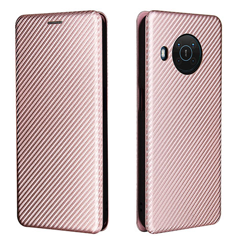 Custodia Portafoglio In Pelle Cover con Supporto L02Z per Nokia X10 Oro Rosa