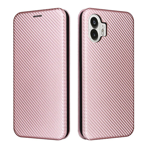 Custodia Portafoglio In Pelle Cover con Supporto L02Z per Nothing Phone 2 Oro Rosa