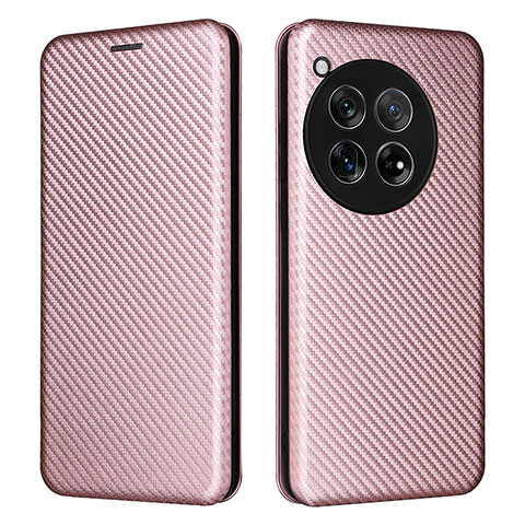 Custodia Portafoglio In Pelle Cover con Supporto L02Z per OnePlus 12R 5G Oro Rosa