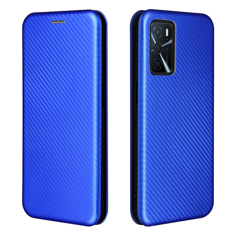 Custodia Portafoglio In Pelle Cover con Supporto L02Z per Oppo A16 Blu