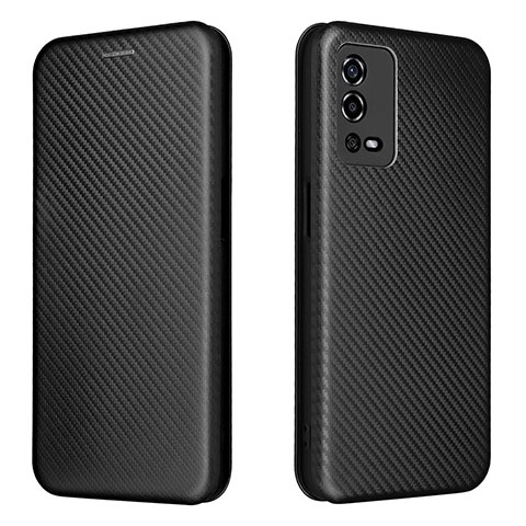 Custodia Portafoglio In Pelle Cover con Supporto L02Z per Oppo A55 4G Nero