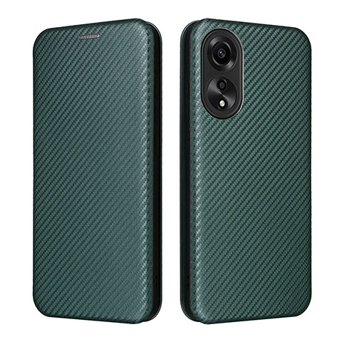 Custodia Portafoglio In Pelle Cover con Supporto L02Z per Oppo A78 4G Verde