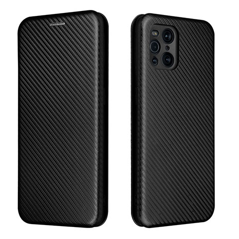 Custodia Portafoglio In Pelle Cover con Supporto L02Z per Oppo Find X3 5G Nero