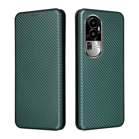 Custodia Portafoglio In Pelle Cover con Supporto L02Z per Oppo Reno10 Pro+ Plus 5G Verde