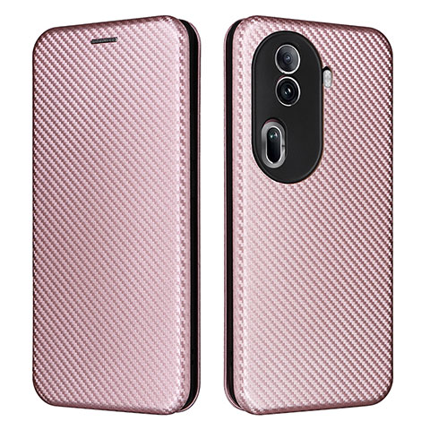 Custodia Portafoglio In Pelle Cover con Supporto L02Z per Oppo Reno11 Pro 5G Oro Rosa