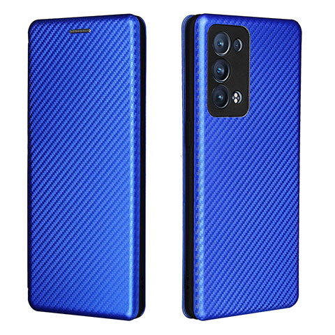 Custodia Portafoglio In Pelle Cover con Supporto L02Z per Oppo Reno6 Pro 5G Blu