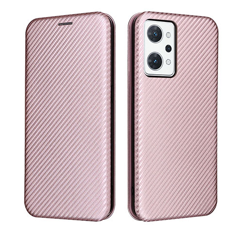 Custodia Portafoglio In Pelle Cover con Supporto L02Z per Oppo Reno7 A Oro Rosa