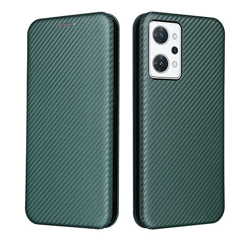 Custodia Portafoglio In Pelle Cover con Supporto L02Z per Oppo Reno7 A Verde