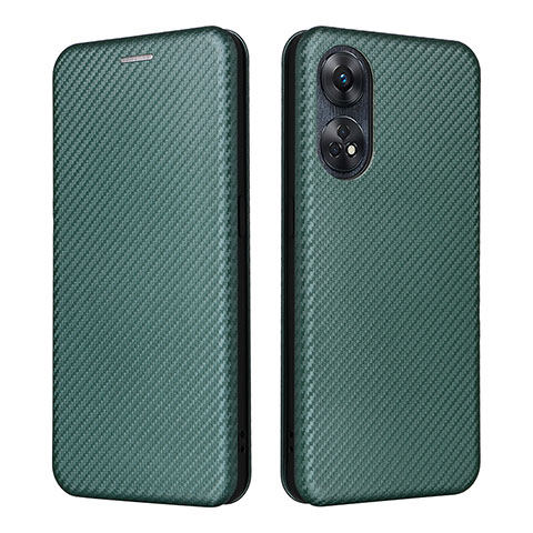 Custodia Portafoglio In Pelle Cover con Supporto L02Z per Oppo Reno8 T 4G Verde