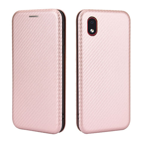 Custodia Portafoglio In Pelle Cover con Supporto L02Z per Samsung Galaxy A01 Core Oro Rosa