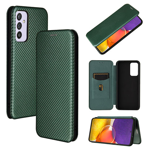 Custodia Portafoglio In Pelle Cover con Supporto L02Z per Samsung Galaxy A05s Verde