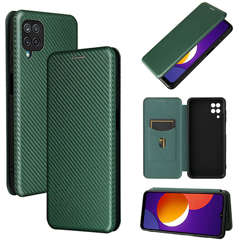 Custodia Portafoglio In Pelle Cover con Supporto L02Z per Samsung Galaxy A12 5G Verde