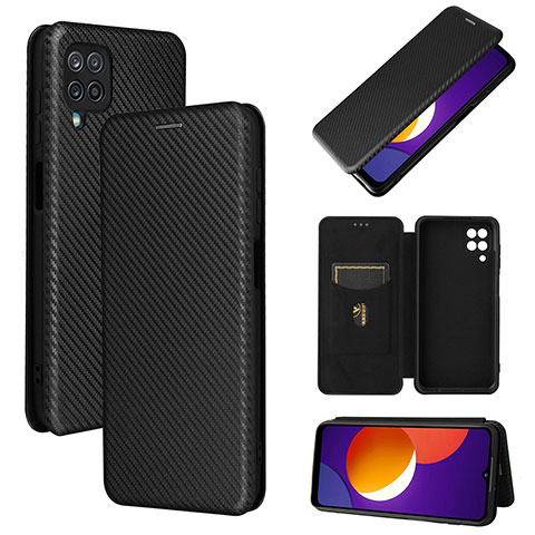 Custodia Portafoglio In Pelle Cover con Supporto L02Z per Samsung Galaxy A12 Nero