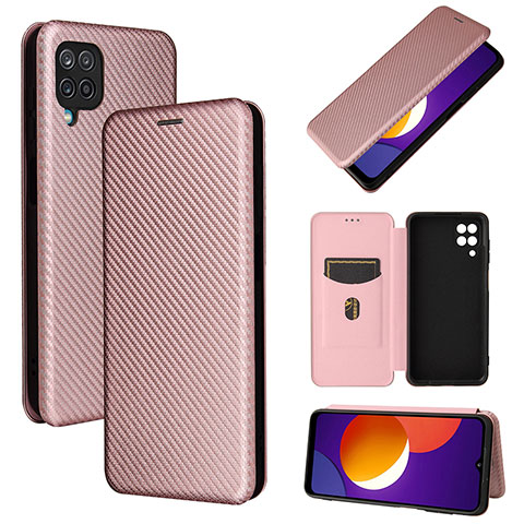 Custodia Portafoglio In Pelle Cover con Supporto L02Z per Samsung Galaxy A12 Oro Rosa