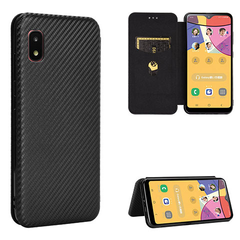 Custodia Portafoglio In Pelle Cover con Supporto L02Z per Samsung Galaxy A21 SC-42A Nero