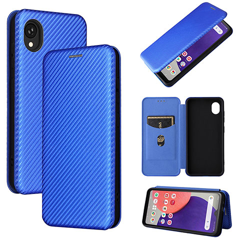 Custodia Portafoglio In Pelle Cover con Supporto L02Z per Samsung Galaxy A22 5G SC-56B Blu