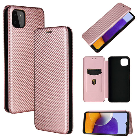 Custodia Portafoglio In Pelle Cover con Supporto L02Z per Samsung Galaxy A22s 5G Oro Rosa