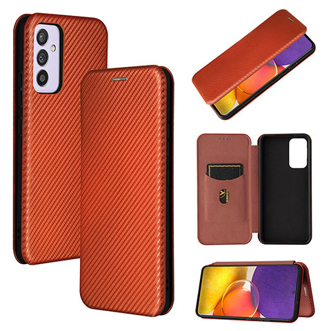 Custodia Portafoglio In Pelle Cover con Supporto L02Z per Samsung Galaxy A24 4G Marrone